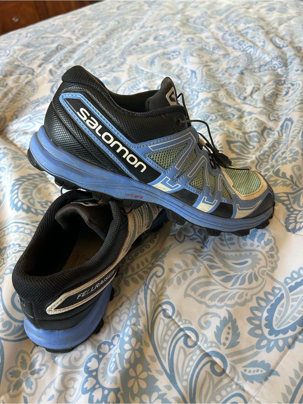 Salomon Black and Light Blue Trail Running Shoes